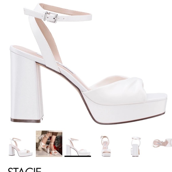 Nina ivory satin Stacie platform heel wedding, prom, homecoming, shower - Picture 6 of 11